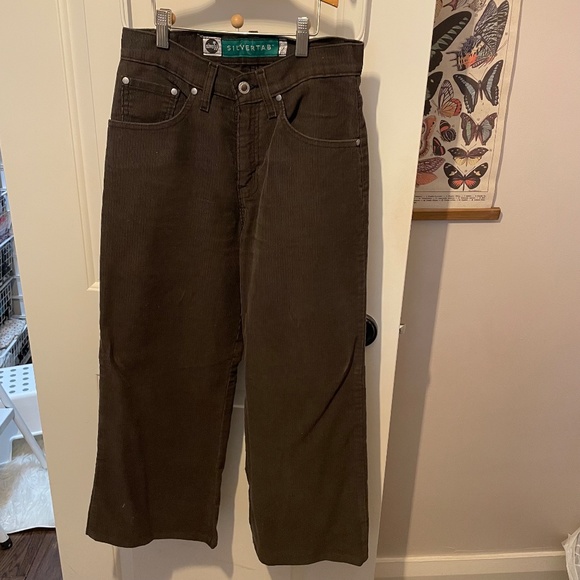 Vintage Levi corduroy pants jeans brown silver tab 90s - Picture 11 of 16